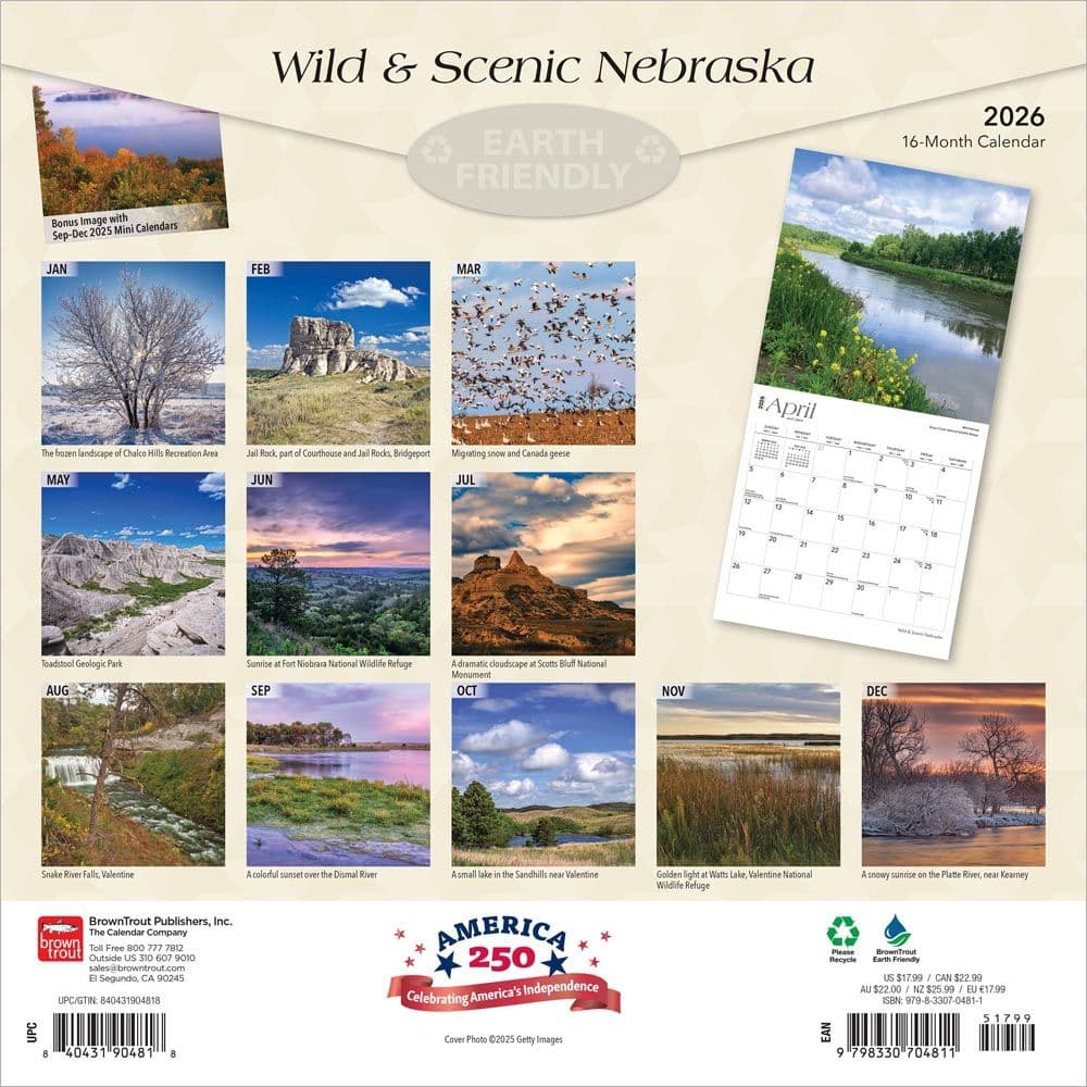 Nebraska Wild and Scenic 2026 Wall Calendar First Alternate Image