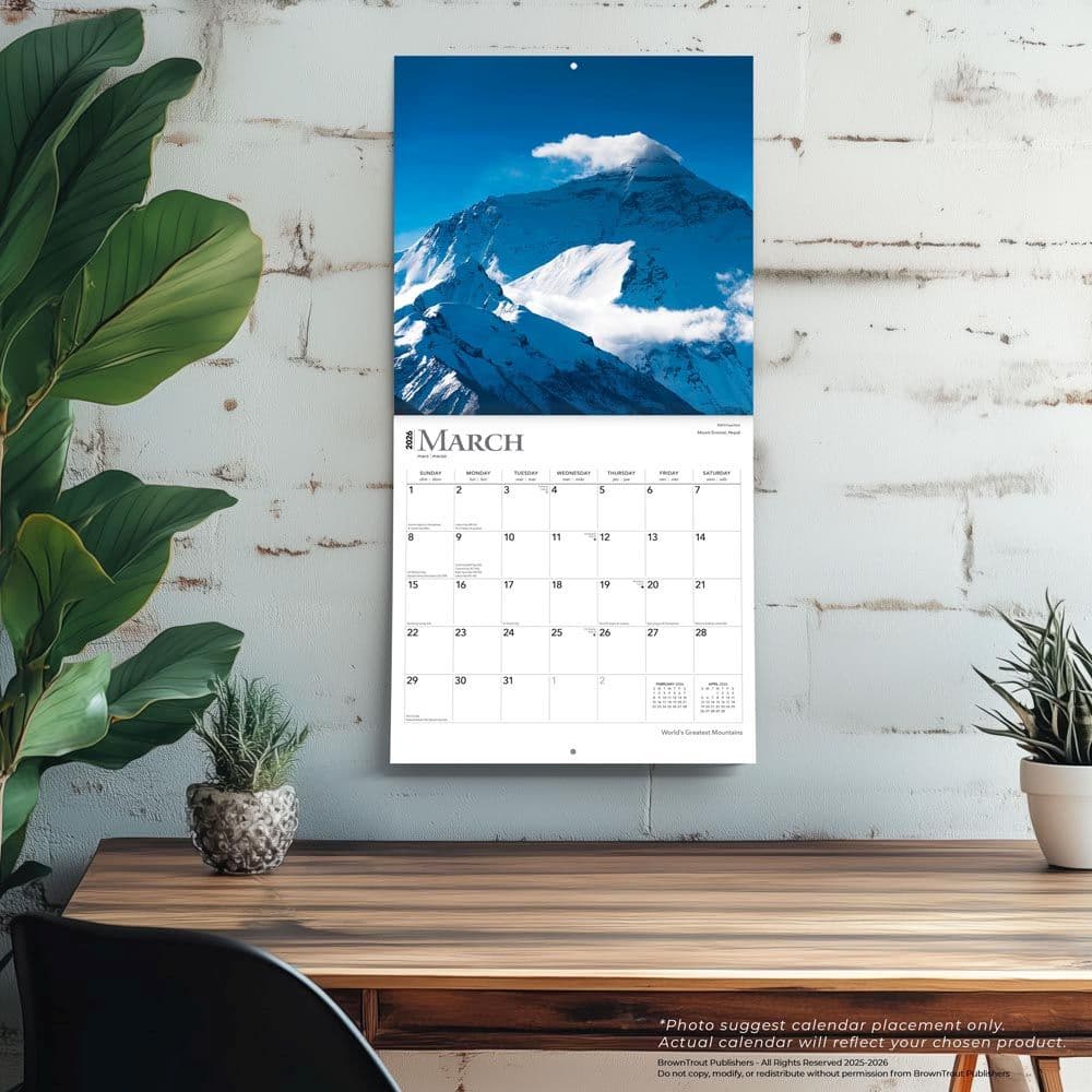 Worlds Greatest Mountains 2026 Wall Calendar Fourth Alternate Image