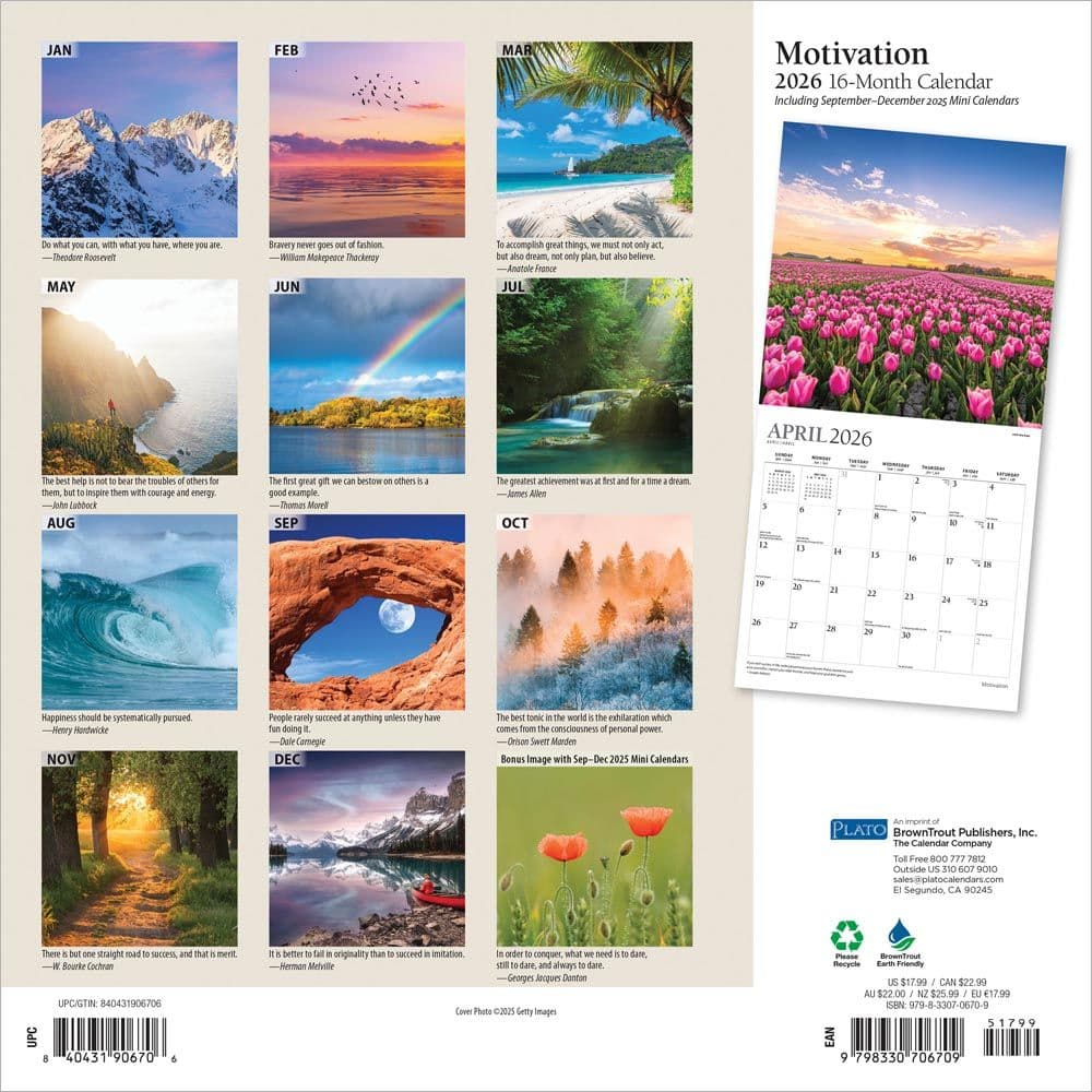 Motivation Plato 2026 Wall Calendar First Alternate Image