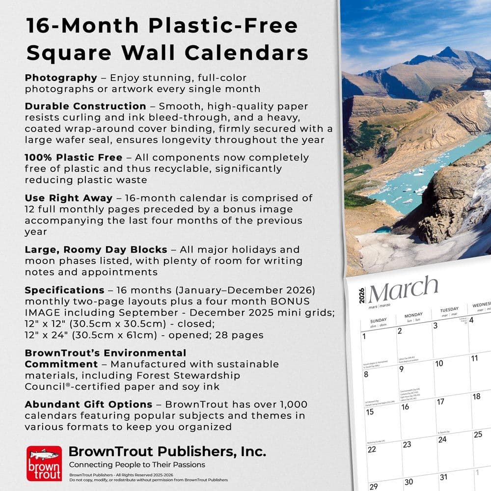 Montana Wild and Scenic 2026 Wall Calendar Fifth Alternate Image