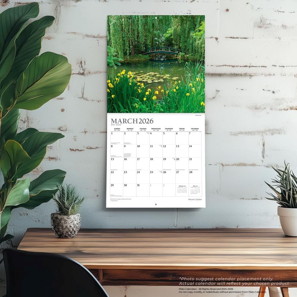 Monets Garden Plato 2026 Wall Calendar Fourth Alternate Image