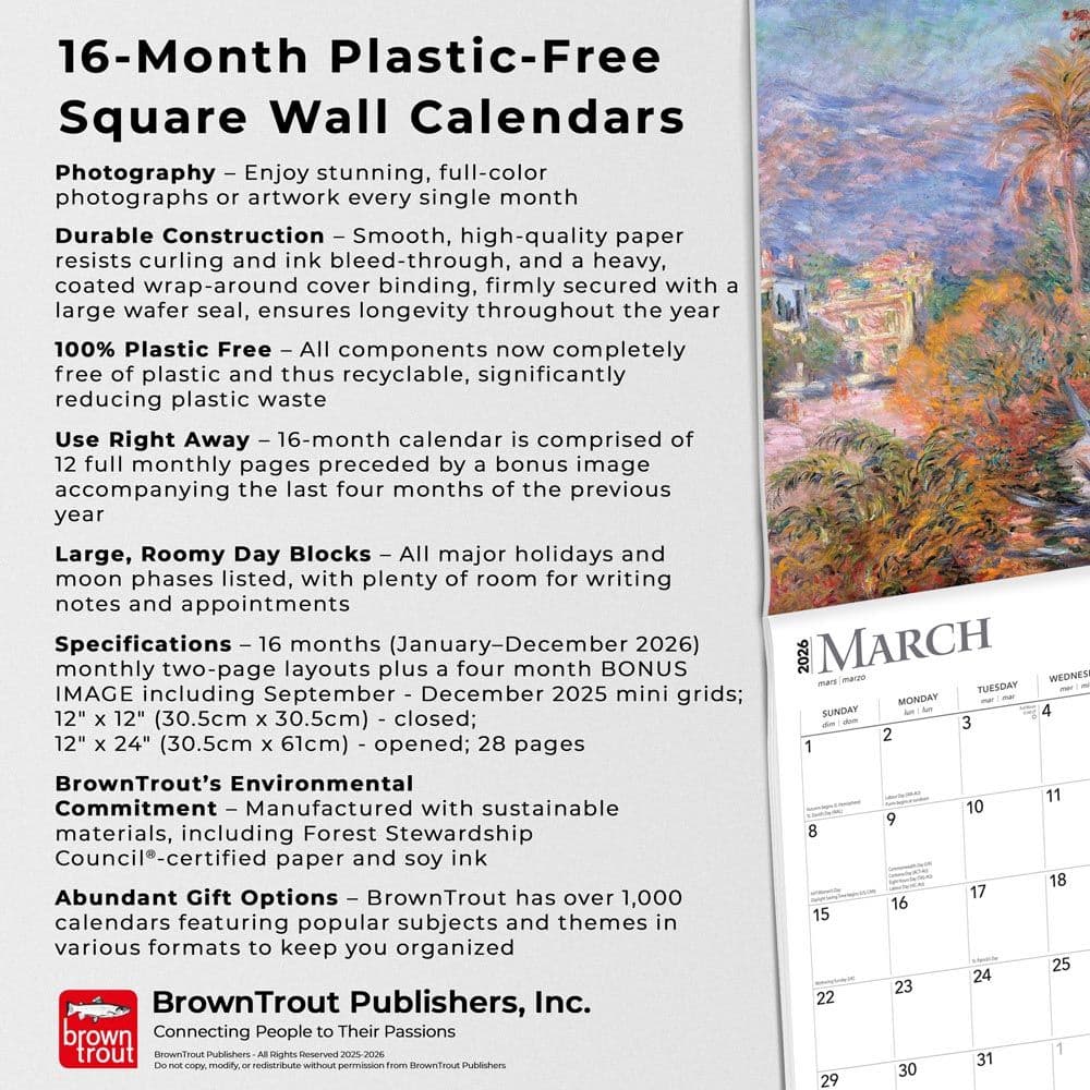 Monet 2026 Wall Calendar Fifth Alternate Image