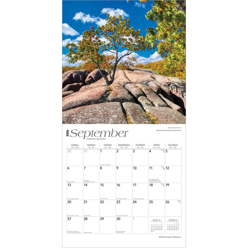 Missouri Wild and Scenic 2026 Wall Calendar Third Alternate Image