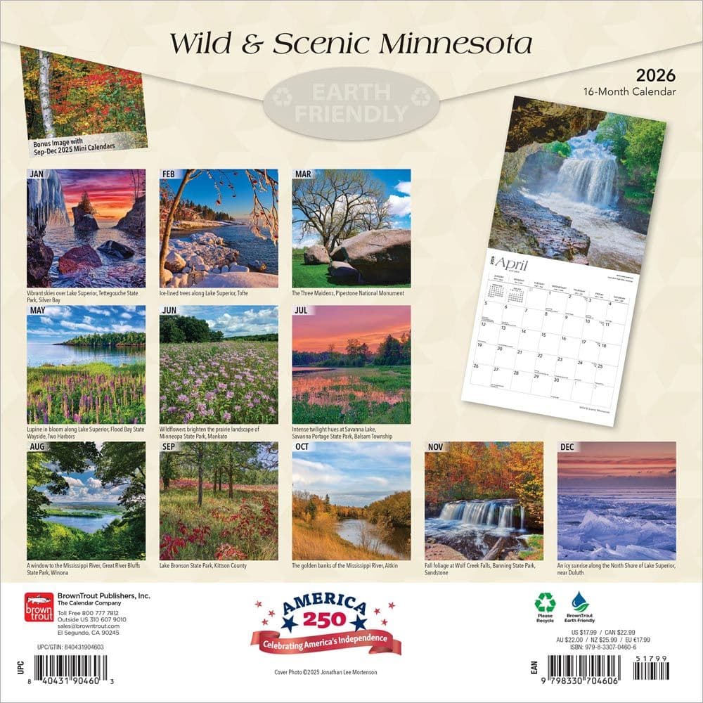 Minnesota Wild and Scenic 2026 Wall Calendar First Alternate Image