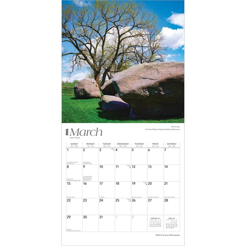 Minnesota Wild and Scenic 2026 Wall Calendar Second Alternate Image