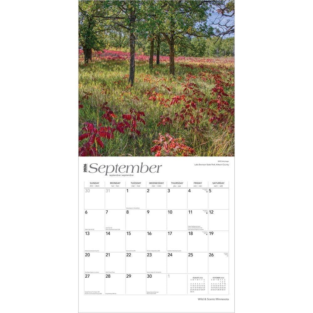 Minnesota Wild and Scenic 2026 Wall Calendar Third Alternate Image