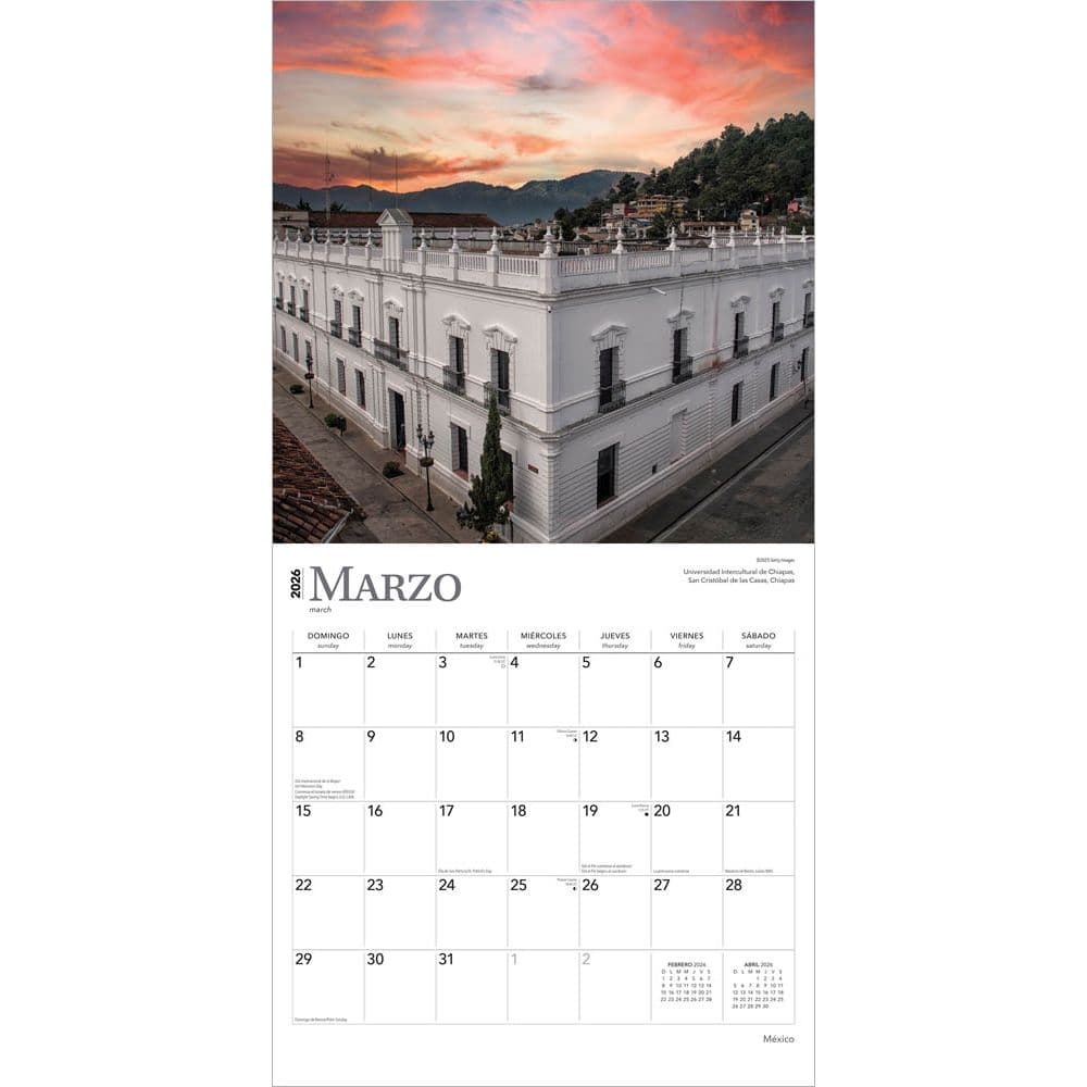 Mexico 2026 Wall Calendar Second Alternate Image