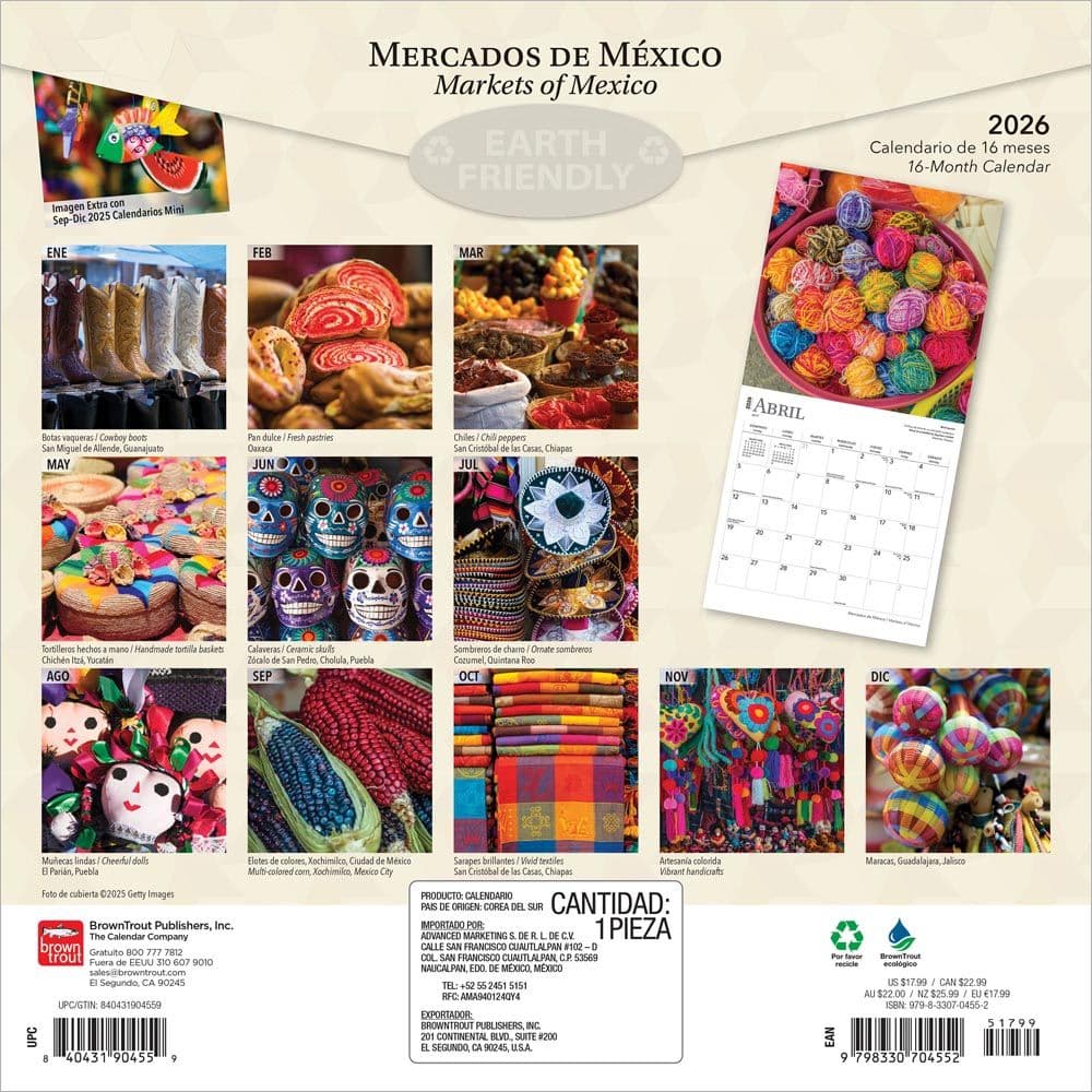 Mercados de Mexico Spanish 2026 Wall Calendar First Alternate Image