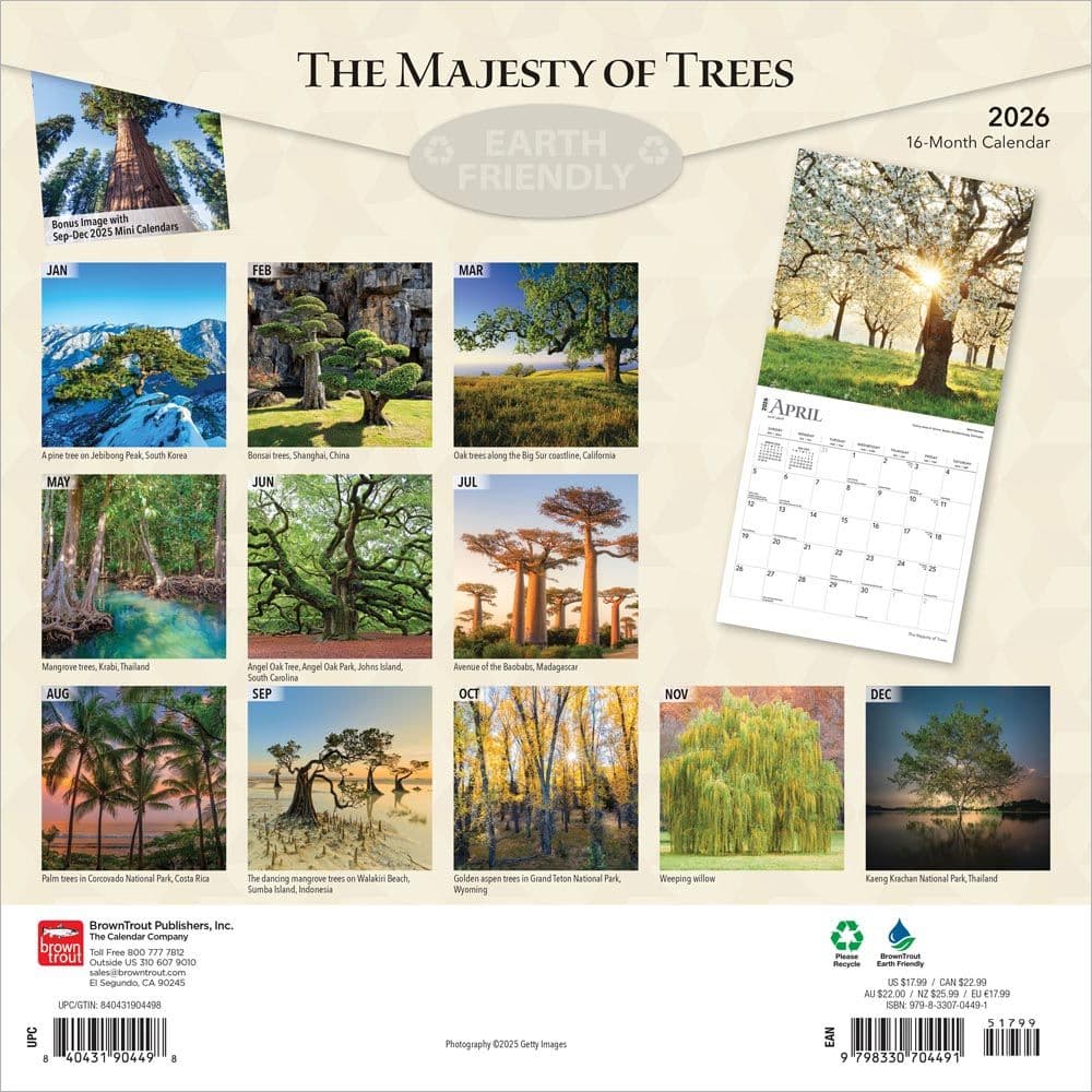 Worlds Greatest Trees 2026 Wall Calendar First Alternate Image