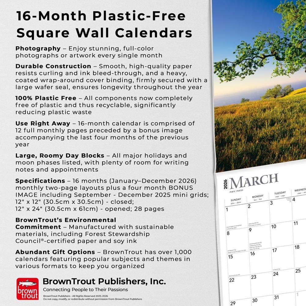 Worlds Greatest Trees 2026 Wall Calendar Fifth Alternate Image
