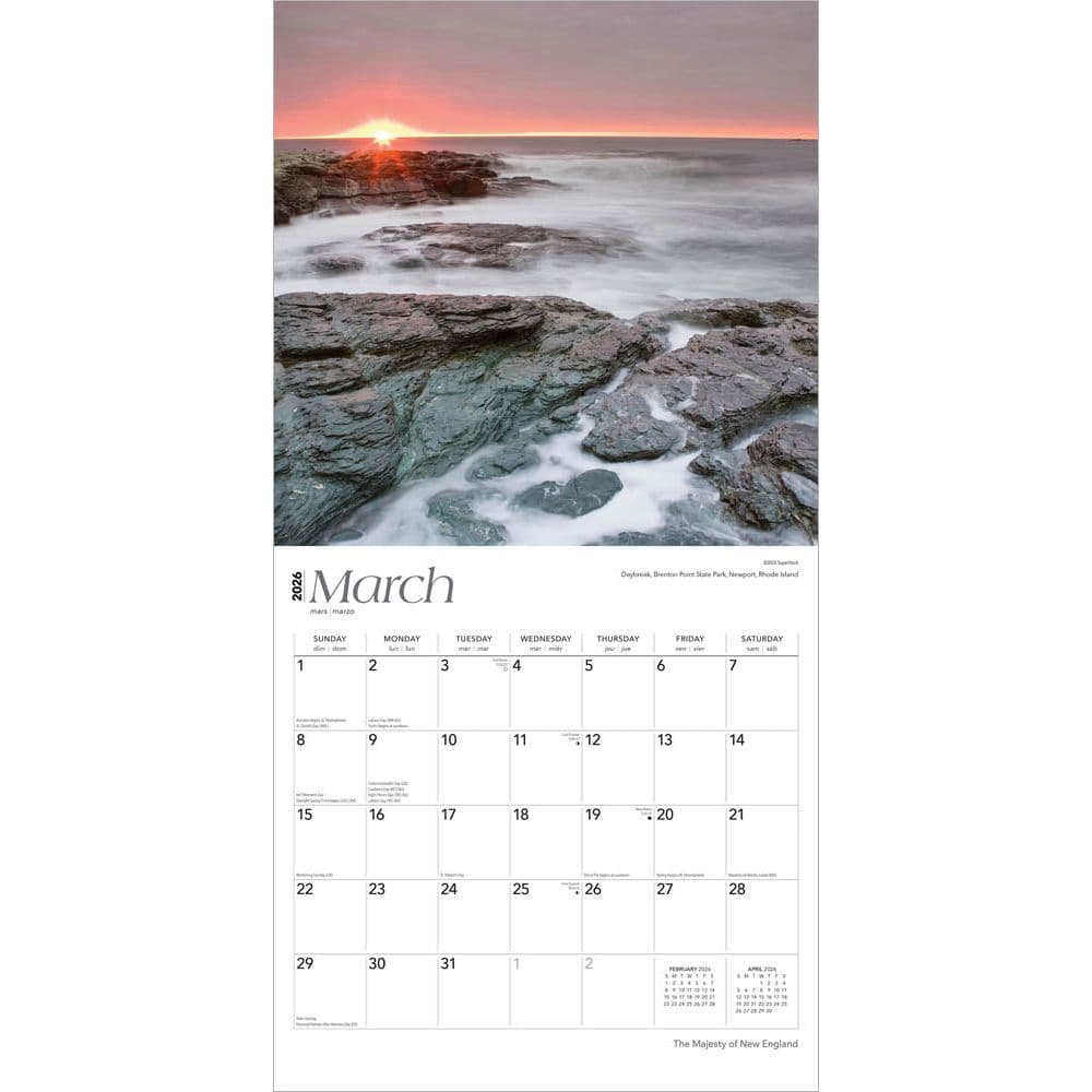 New England Majesty 2026 Wall Calendar Second Alternate Image