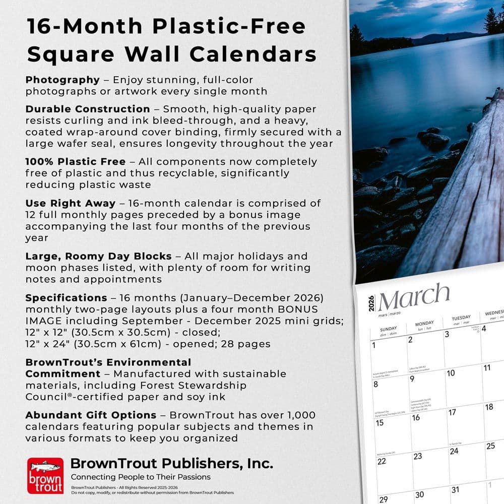 Maine Wild and Scenic 2026 Wall Calendar Fifth Alternate Image