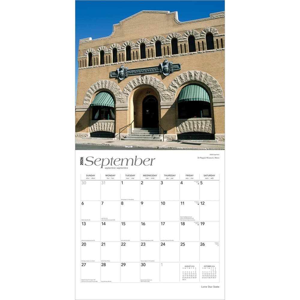 Texas Places 2026 Wall Calendar Third Alternate Image