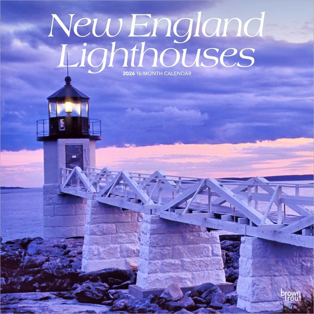 New England Lighthouses 2026 Wall Calendar Main Product Image