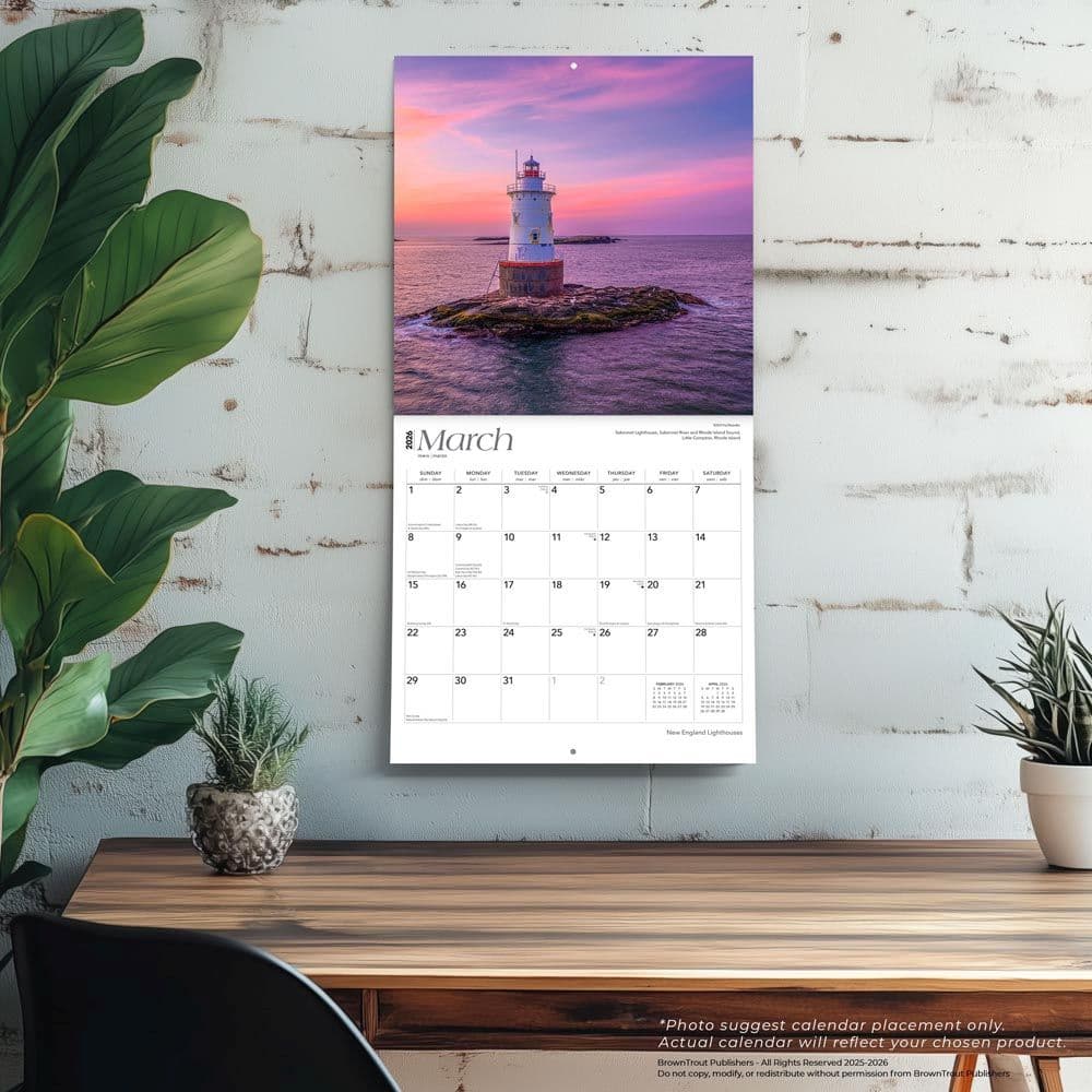New England Lighthouses 2026 Wall Calendar Fourth Alternate Image