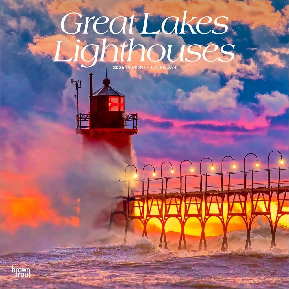 Lighthouses Great Lakes 2026 Wall Calendar Main Product Image