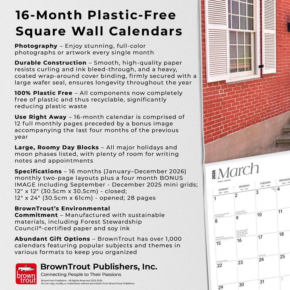 Land of Lincoln Illinois 2026 Wall Calendar Fifth Alternate Image