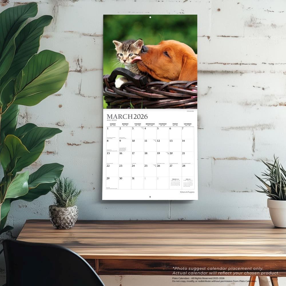 Kittens And Puppies Plato 2026 Wall Calendar Fourth Alternate Image
