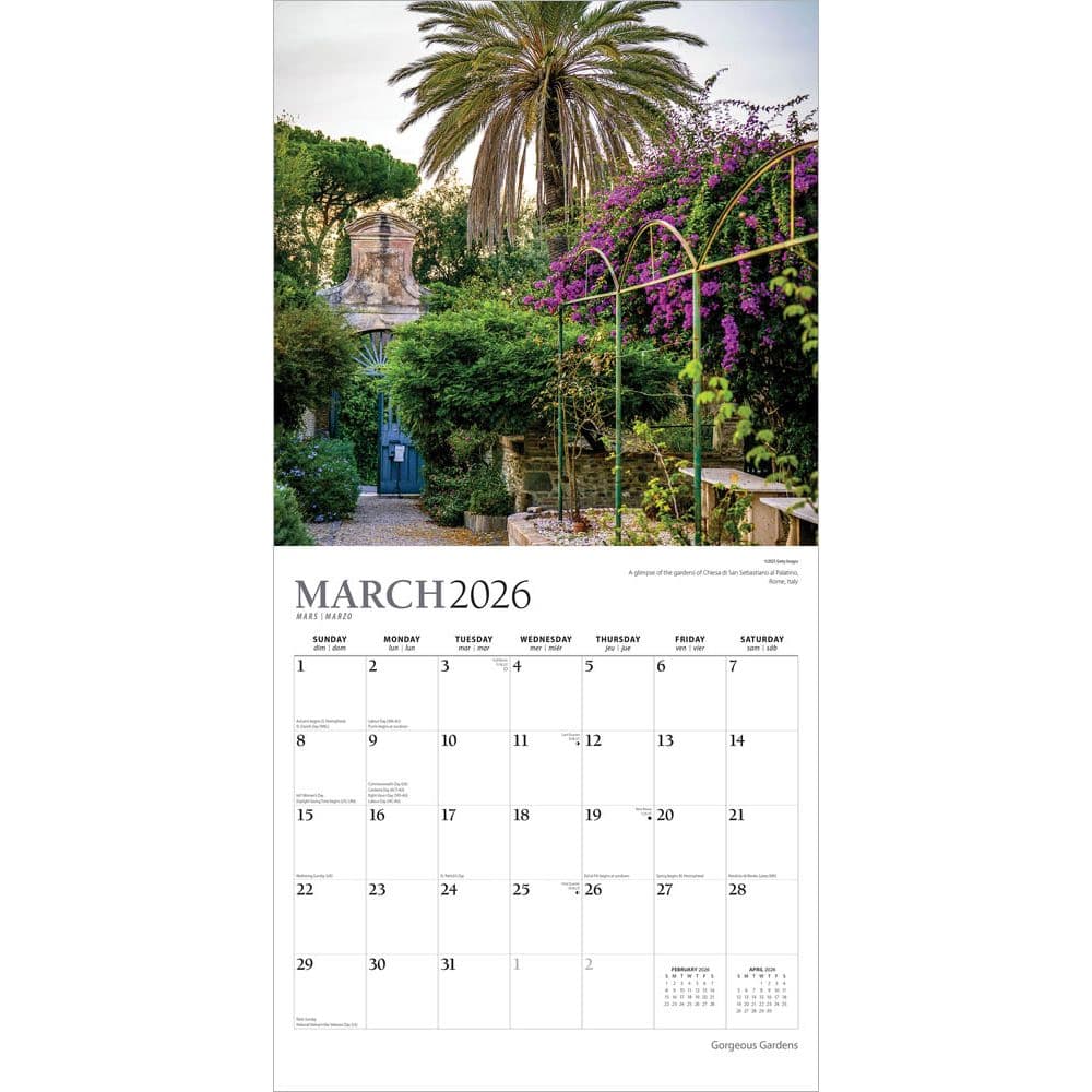 Gorgeous Gardens Plato 2026 Wall Calendar Second Alternate Image