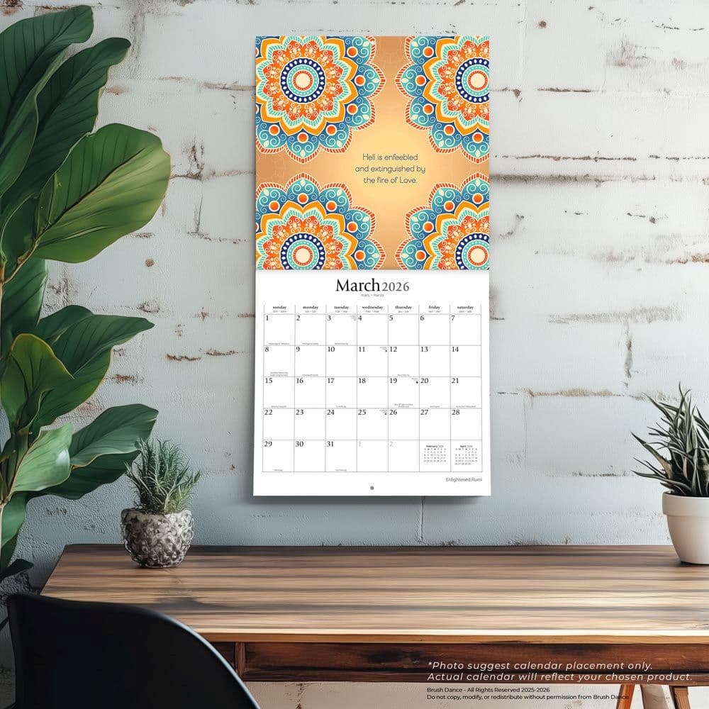 Enlightened Rumi 2026 Wall Calendar Fourth Alternate Image