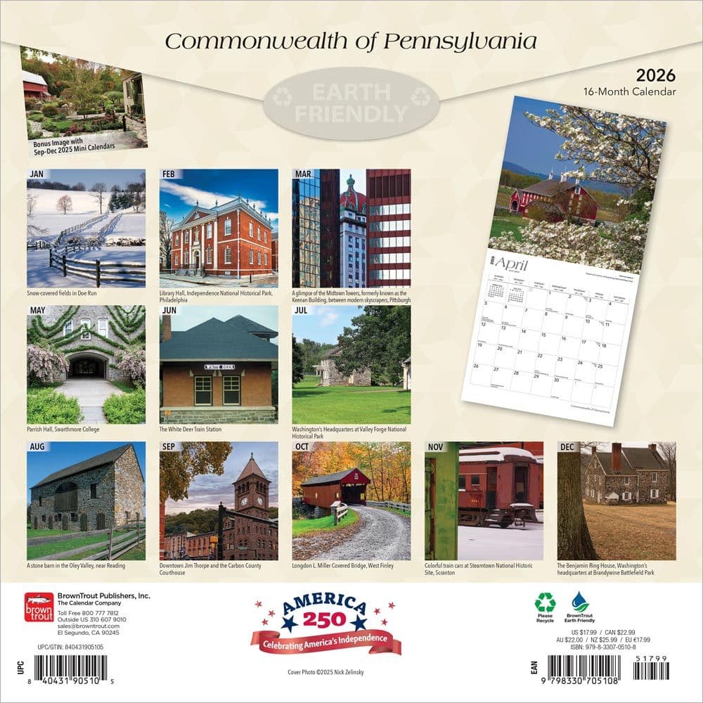 Pennsylvania Places 2026 Wall Calendar First Alternate Image