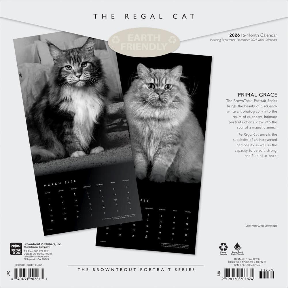 Cat Regal Portrait Series 2026 Wall Calendar First Alternate Image