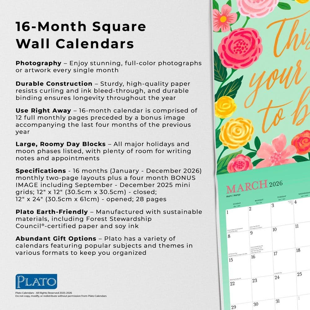 Bonnie Marcus Plato Foil 2026 Wall Calendar Fifth Alternate Image