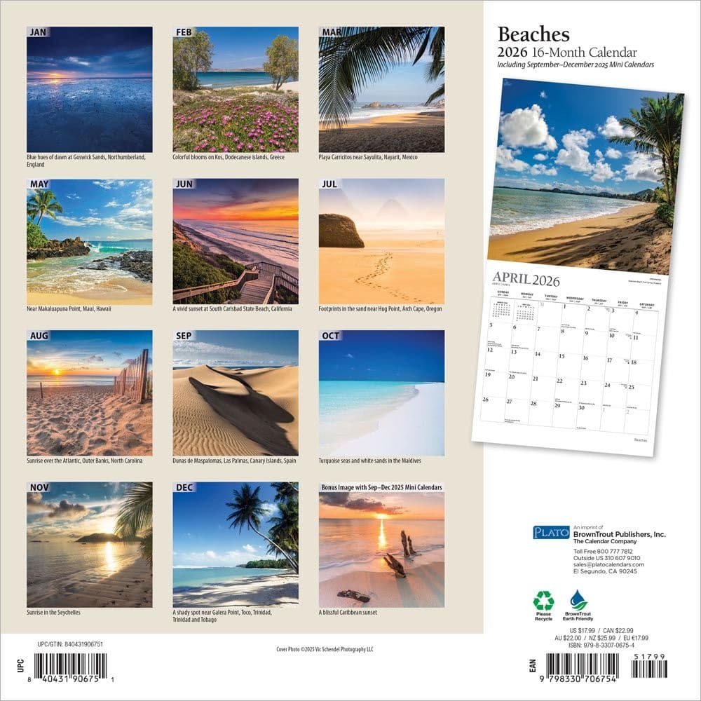 Beaches Plato 2026 Wall Calendar First Alternate Image