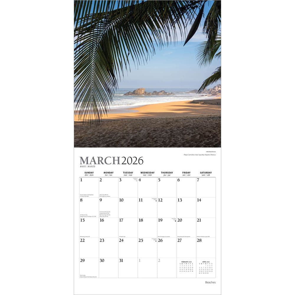 Beaches Plato 2026 Wall Calendar Second Alternate Image