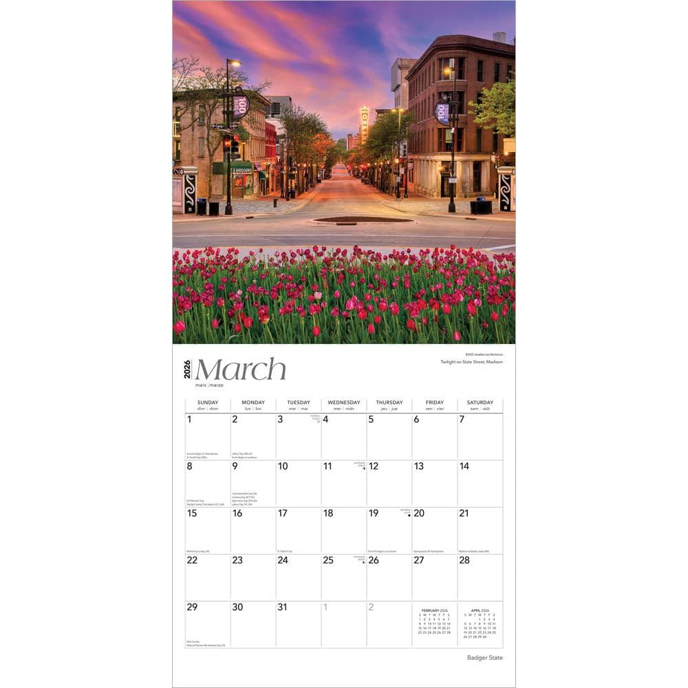Wisconsin Places 2026 Wall Calendar Second Alternate Image