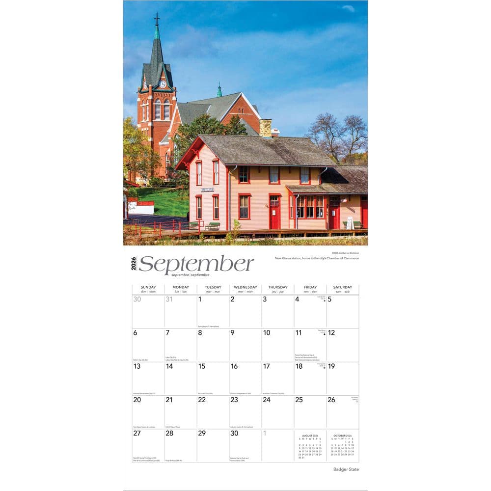 Wisconsin Places 2026 Wall Calendar Third Alternate Image