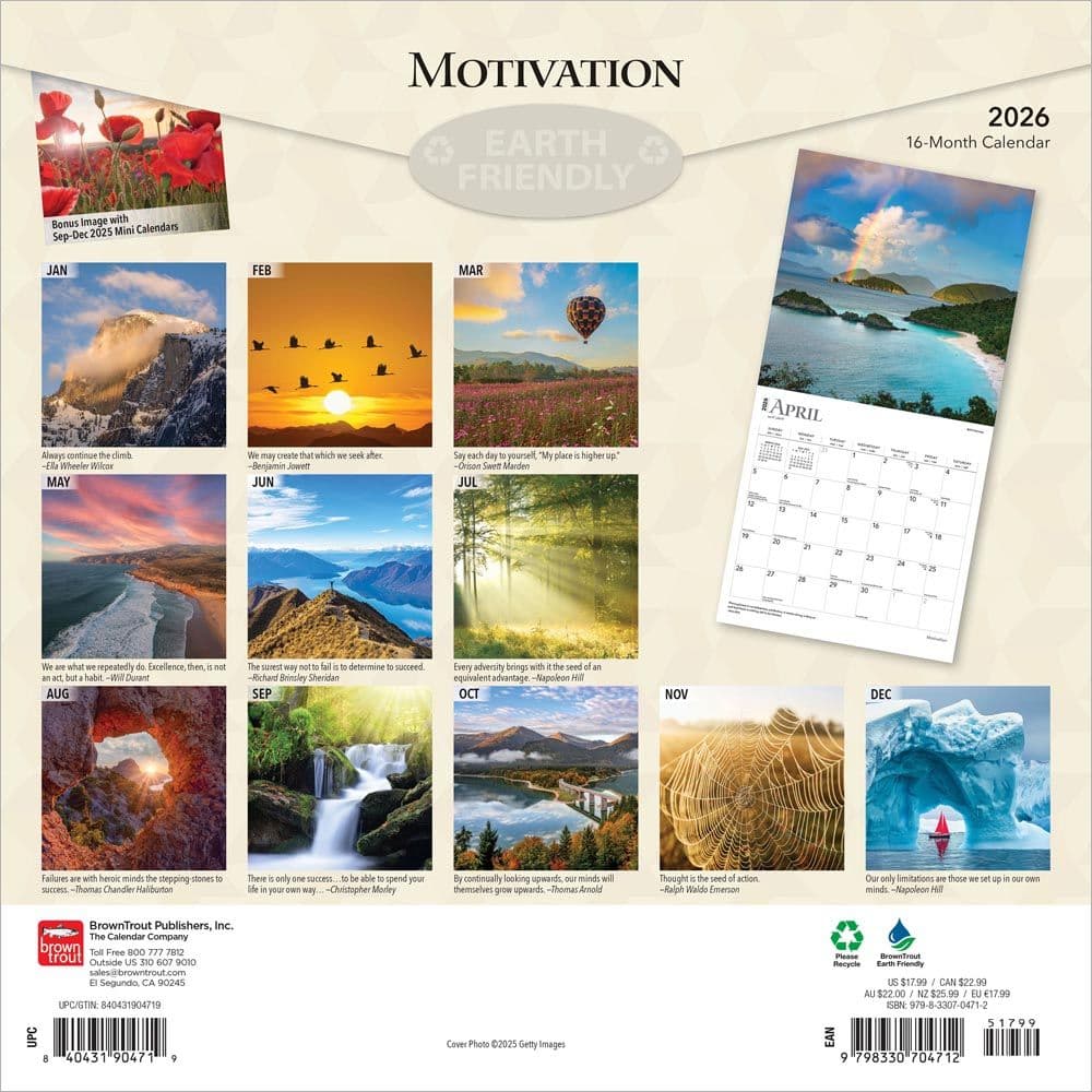 Motivation 2026 Wall Calendar  First Alternate Image