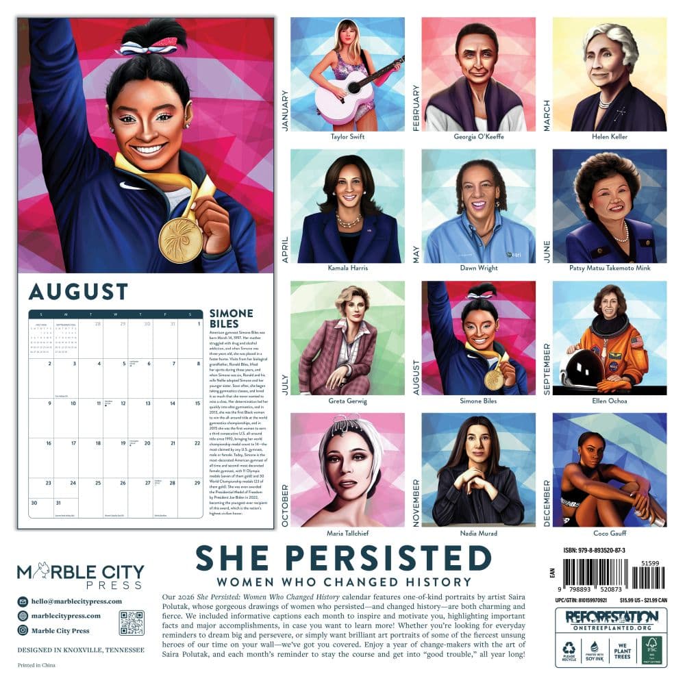 Women Who Changed History 2026 Wall Calendar First Alternate Image