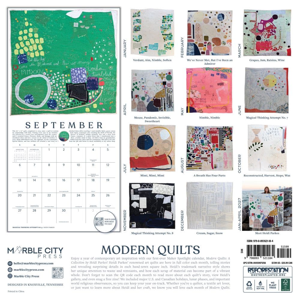 Modern Quilts 2026 Wall Calendar First Alternate Image