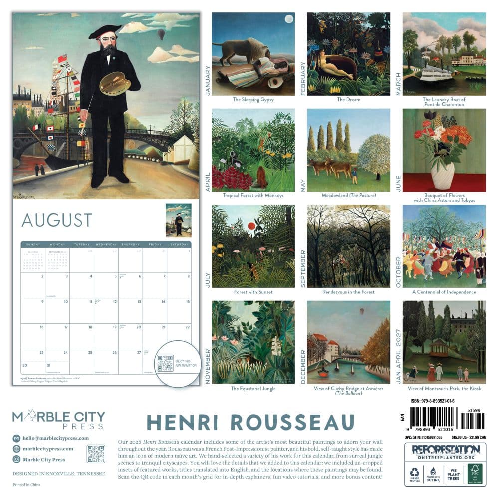 Henri Rousseau 2026 Wall Calendar First Alternate Image