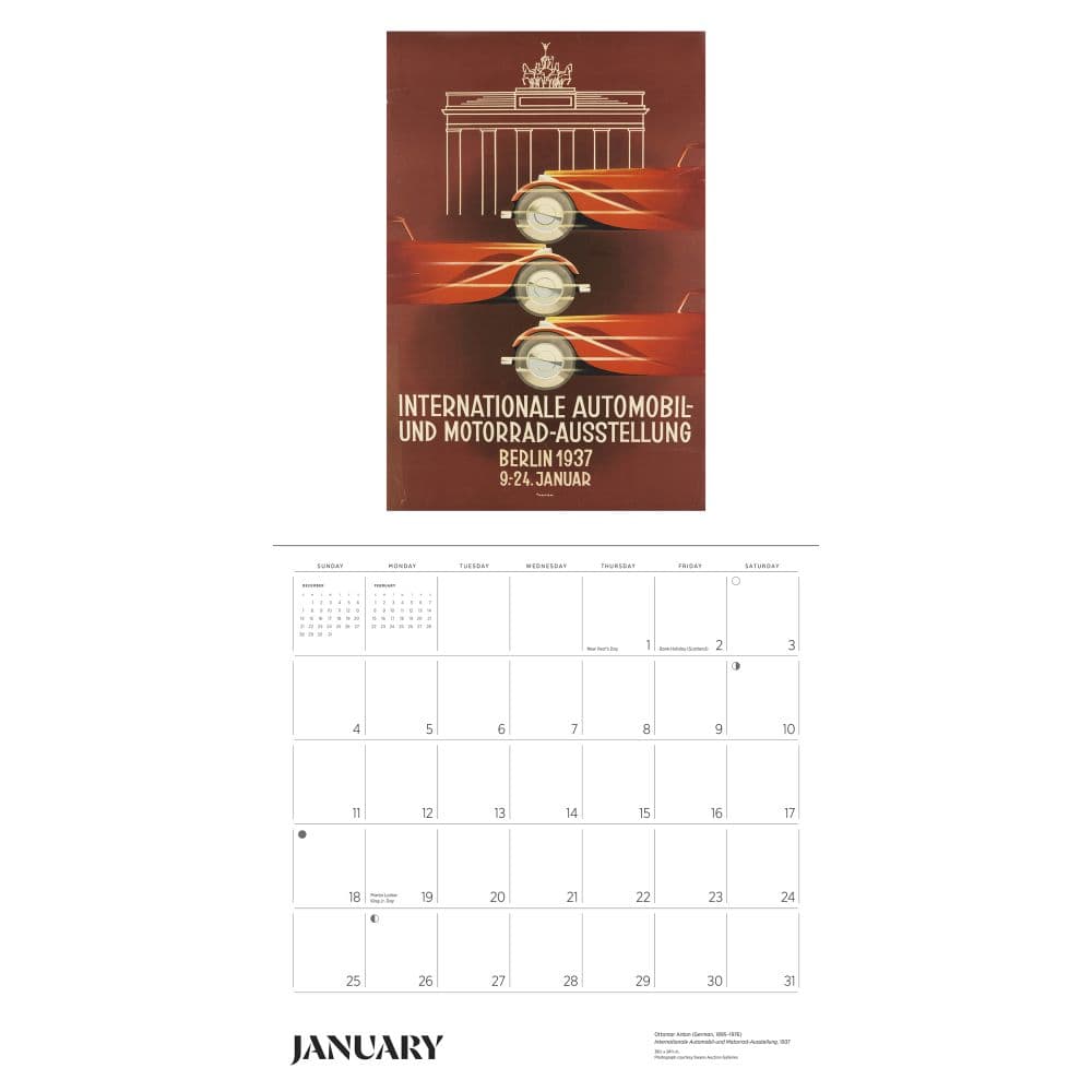 Auto Vintage Posters 2026 Wall Calendar Fifth Alternate Image