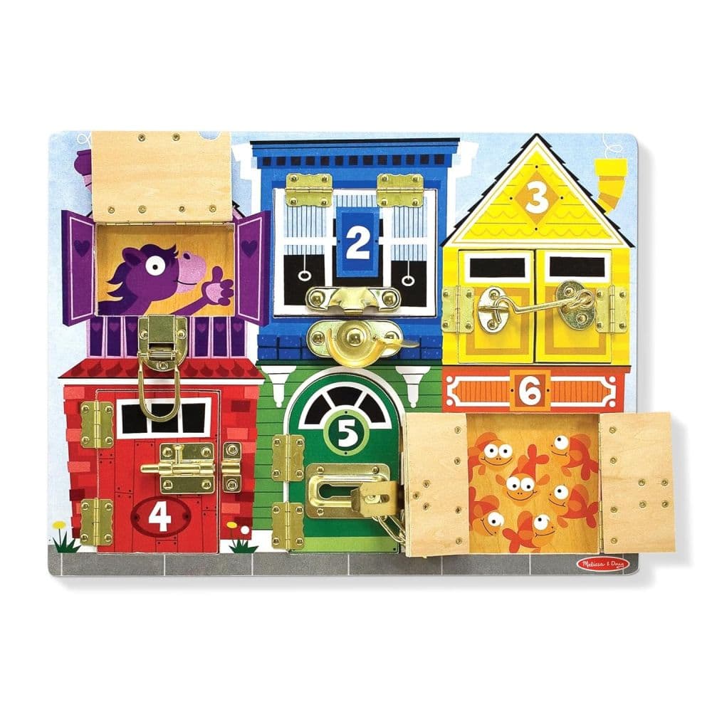 Melissa and Doug Wooden Latches Activity Board First Alternate Image