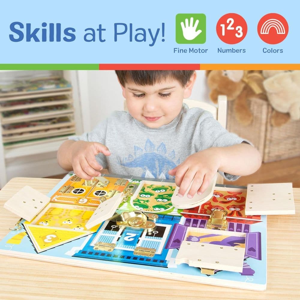 Melissa and Doug Wooden Latches Activity Board Second Alternate Image