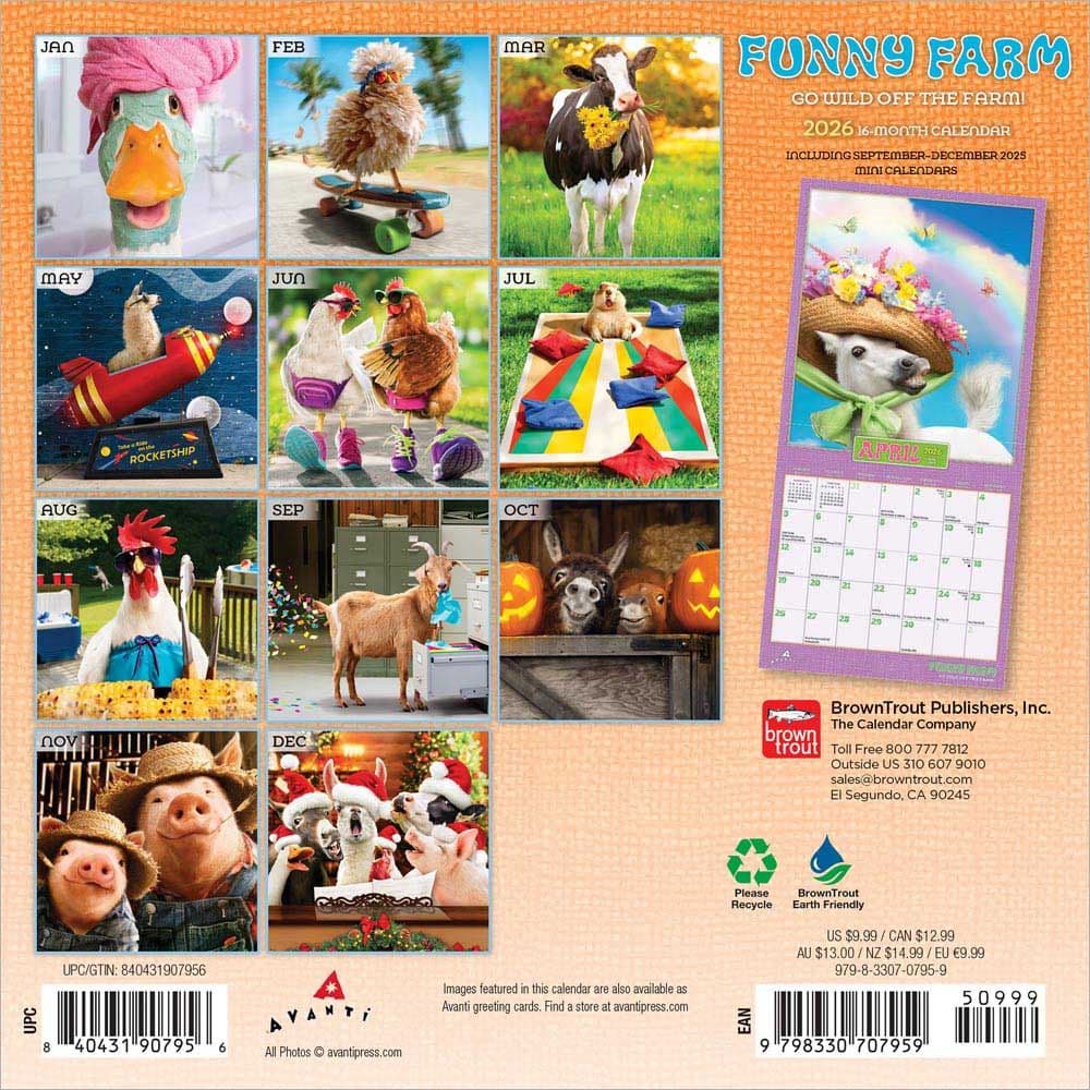Avanti Funny Farm 2026 Mini Wall Calendar First Alternate Image