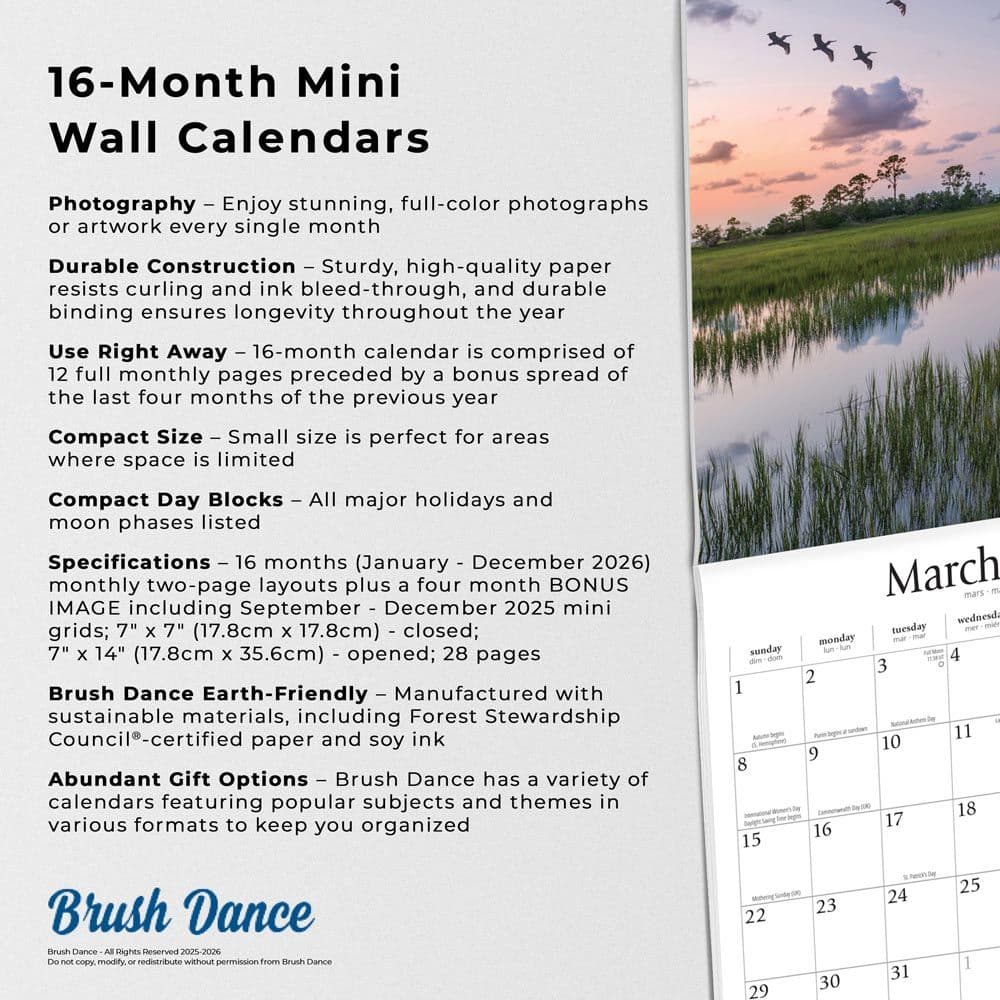 Tranquility Brush Dance 2026 Mini Wall Calendar Fifth Alternate Image