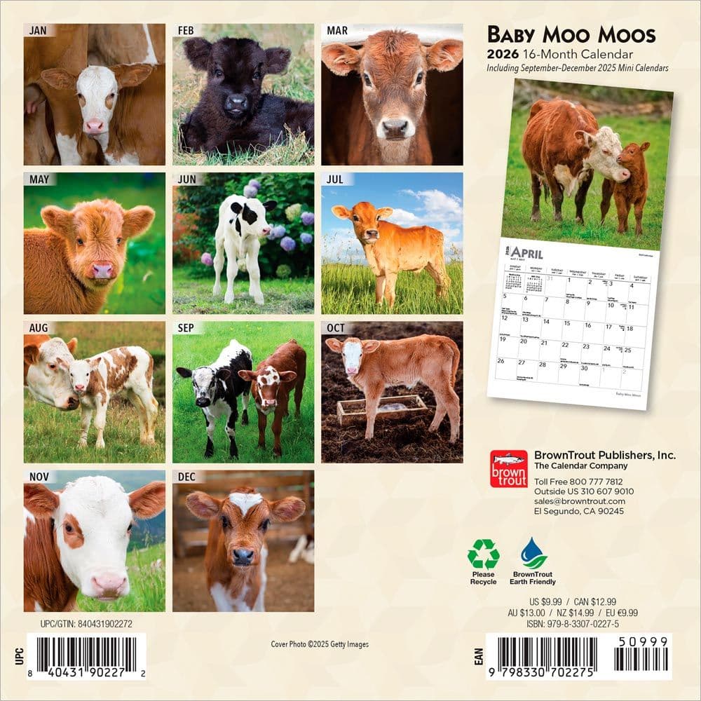 Baby Moo Moos 2026 Mini Wall Calendar First Alternate Image