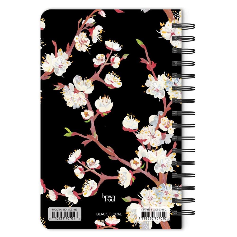 Black Foral Compact Journal First Alternate Image
