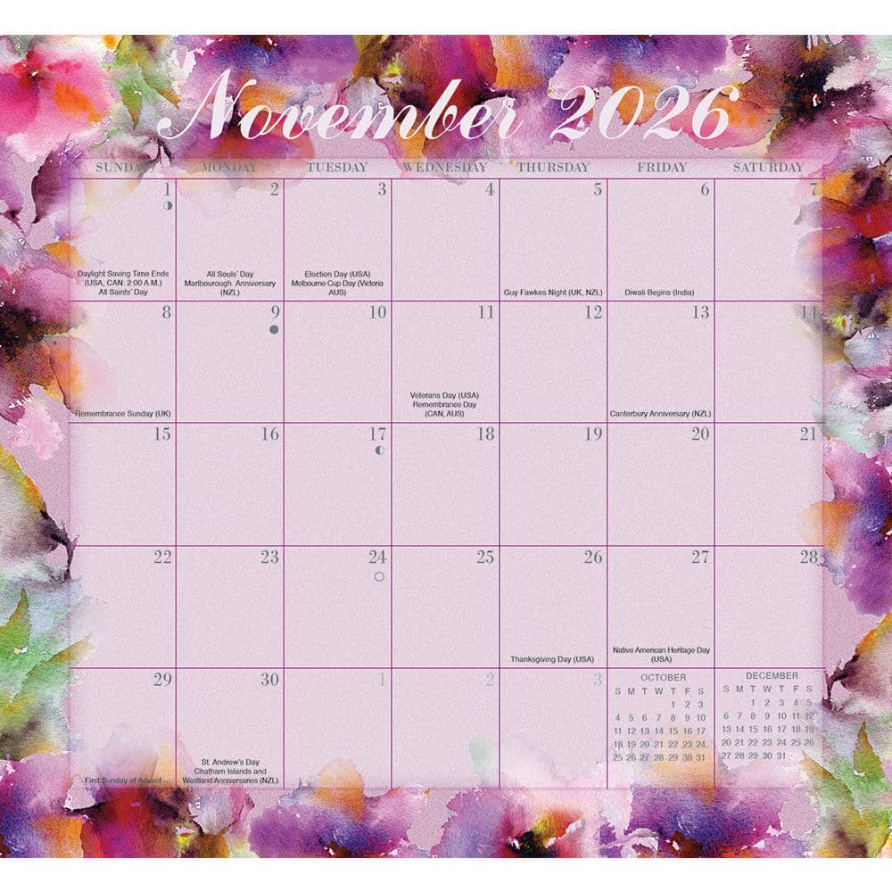 Floral Jumbo 2026 Magic Grip Wall Calendar Fifth Alternate Image