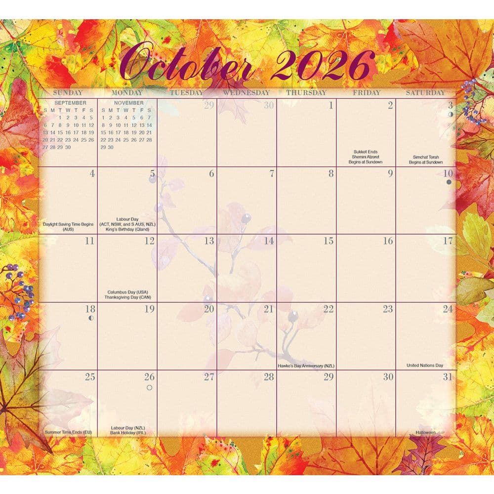 Floral Jumbo 2026 Magic Grip Wall Calendar Sixth Alternate Image