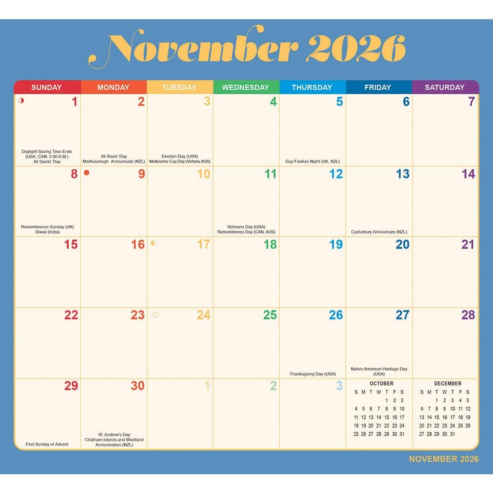 Magic Grip Calendar 2026 Calendar Ink, Rainbow Jumbo Magic Grip