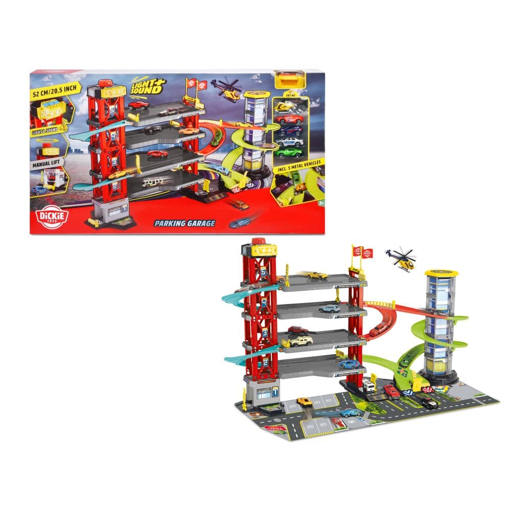 image Dickie Toys Parking Garage Playset with Die-Cast Vehicles Main Product Image