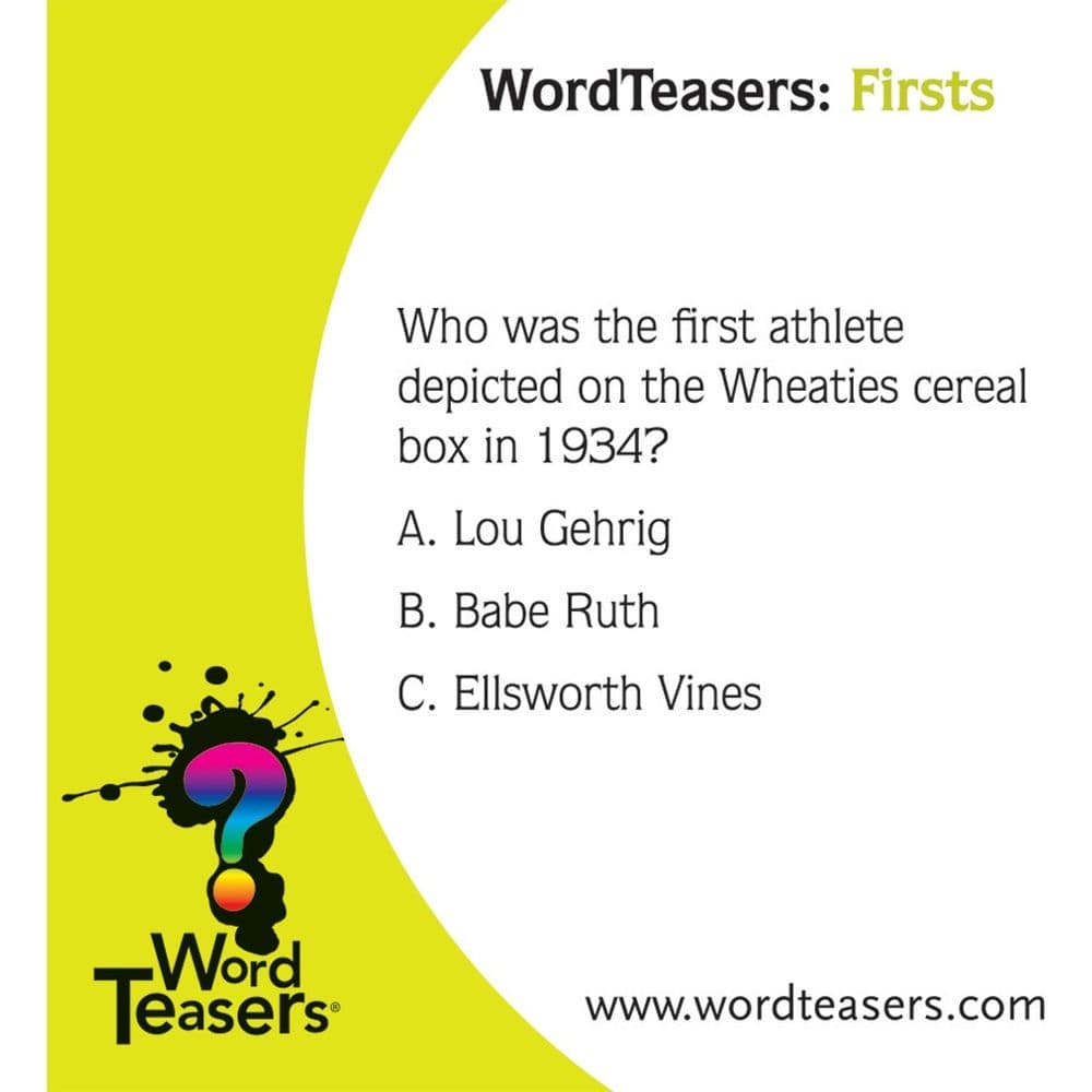 WordTeasers Firsts Trivia Card Game First Alternate Image