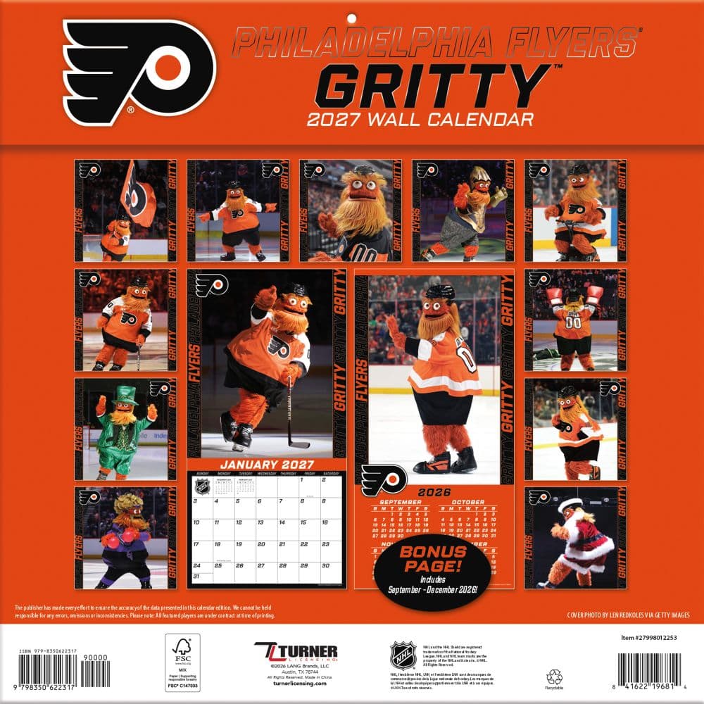 NHL Gritty 2027 Wall Calendar First Alternate Image