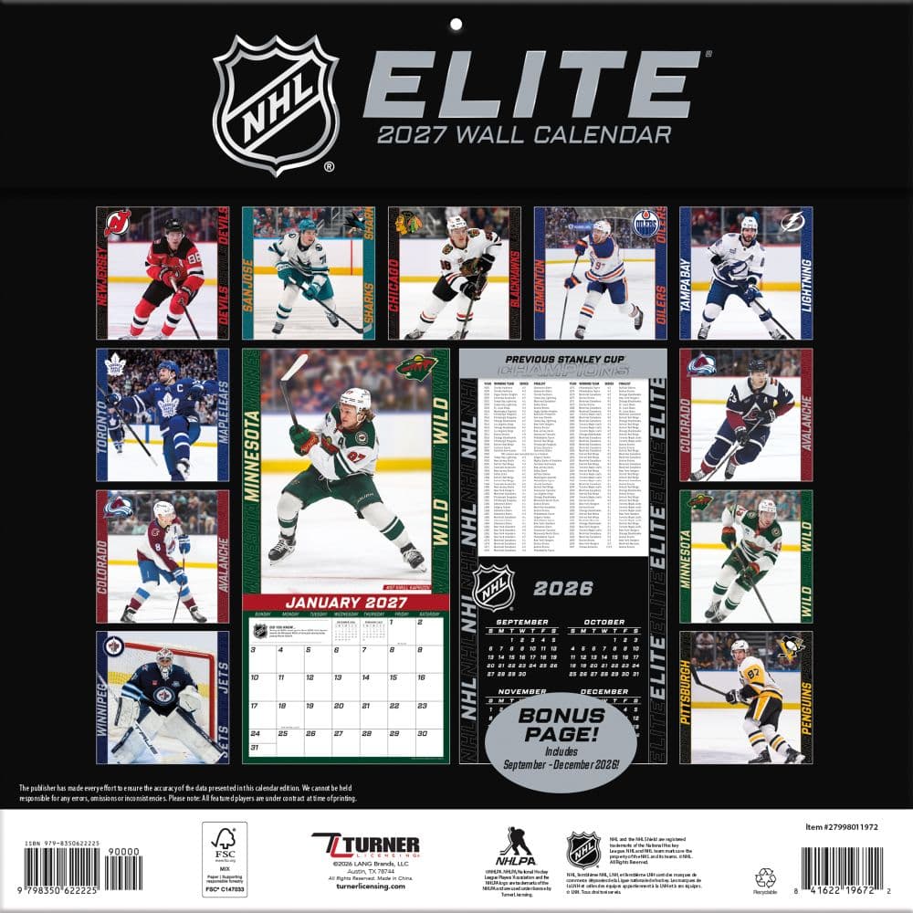 NHL Elite 2027 Wall Calendar First Alternate Image