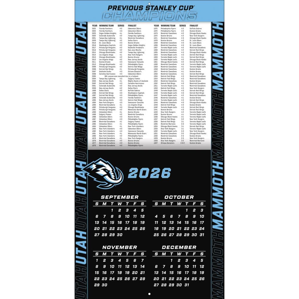 NHL Utah Mammoth 2027 Wall Calendar Second Alternate Image